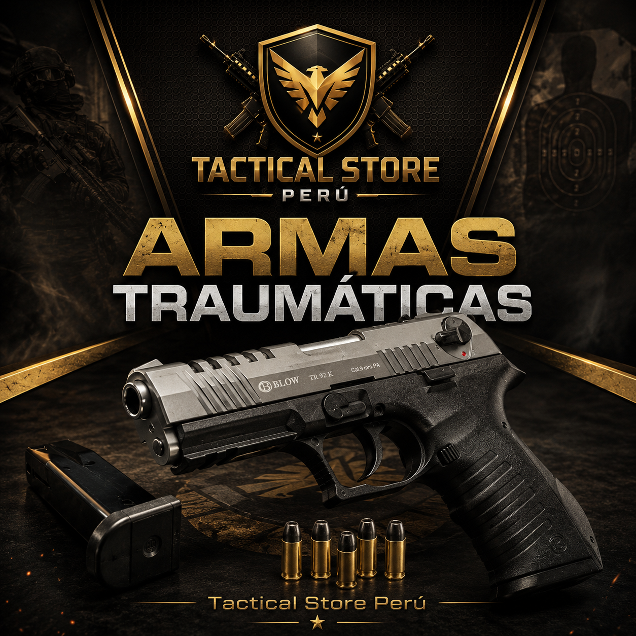 Armas traumáticas - pistolas y lanzadores de impacto para defensa personal en Perú