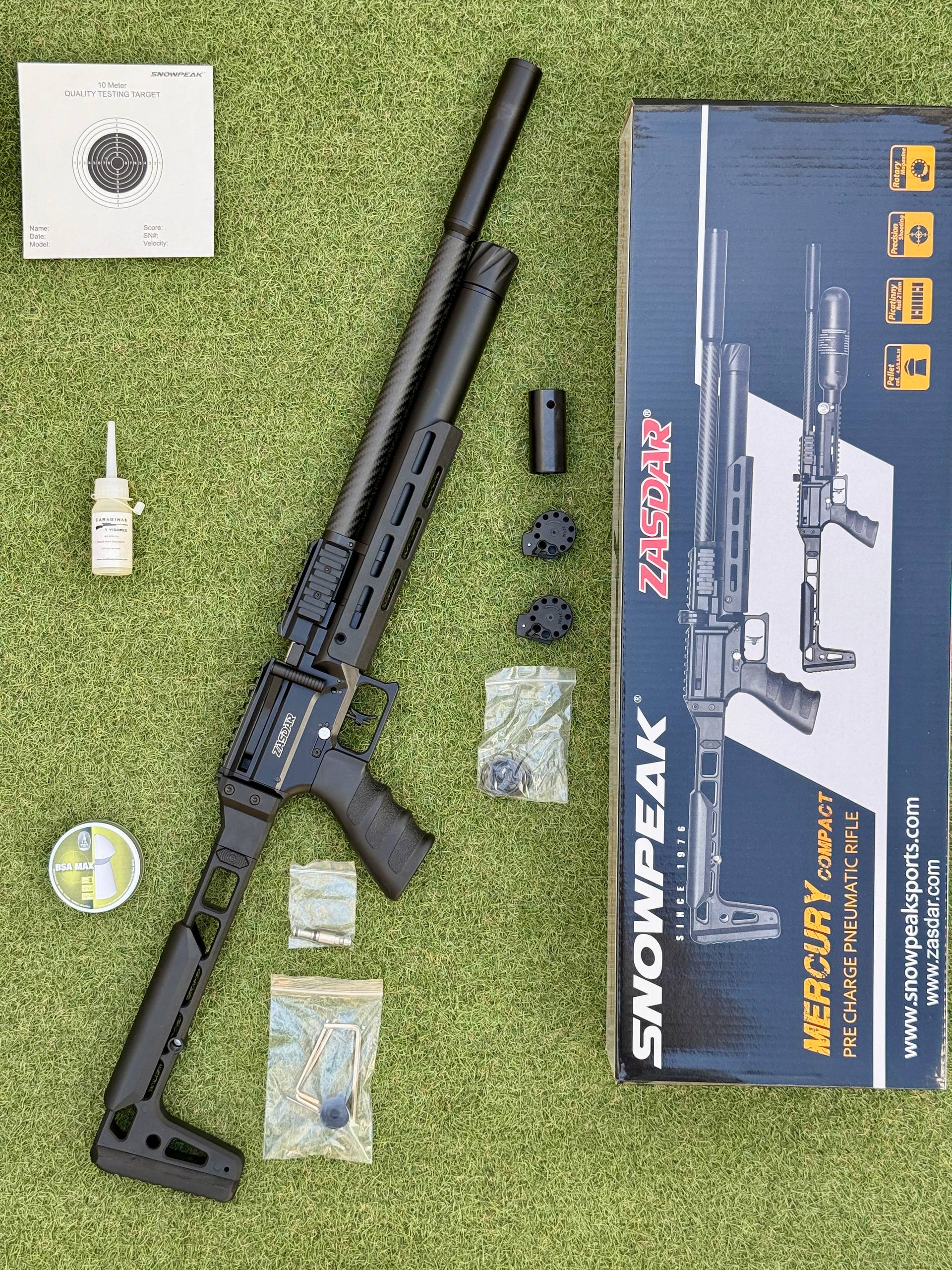 Snowpeak AP900 Mercury Compact carabina PCP plegable con accesorios