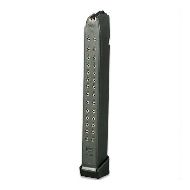 Cargador Glock 17 calibre 9mm de 31 tiros alta capacidad